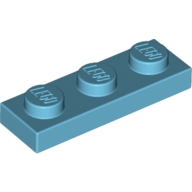 Lego destička 1x3, azurová střední (6013829, 6119107)